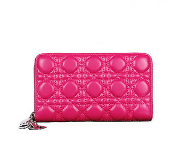 dior wallet escapade lambskin leather 0082 rosered - Click Image to Close